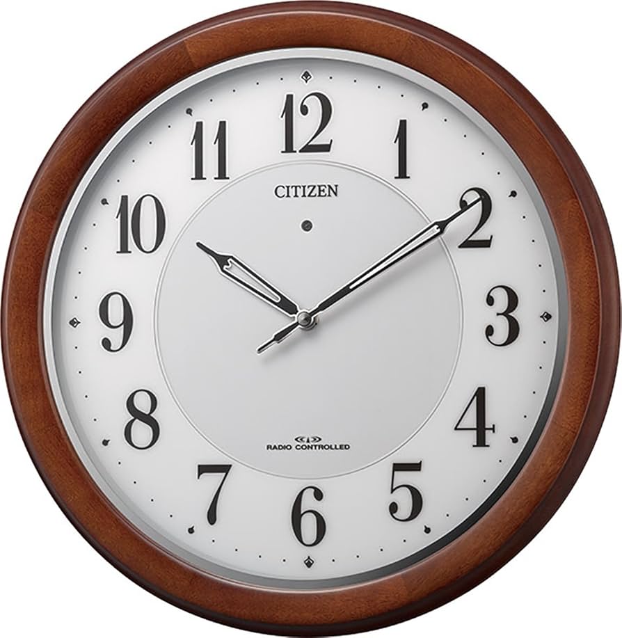 ◎シチズン◎CITIZEN◎リズム時計◎電波時計◎掛け時計◎電波掛け時計◎ Amazon.co.jp: リズム(RHYTHM) 掛け時計 ブラウン φ34.0×4.5cm